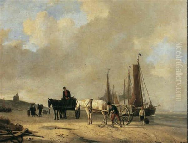 Shell Fishers On The Beach Near Scheveningen - view 1