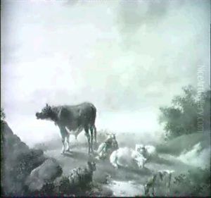 Weideszene by Hendrik van de Sande Bakhuyzen