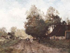 Auf Dem Lande by Julius Jacobus Van De Sande Bakhuyzen
