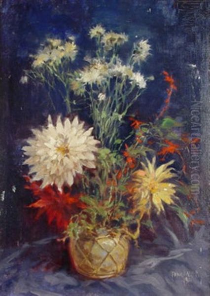 Blumenstilleben Mit Dahlien Und Nelken - view 1