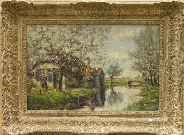 A Farmer's Wife Under Blossoming Tree - view 1