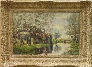 A Farmer's Wife Under Blossoming Tree