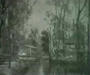 Dutch Canal With Bridge by Jan Bakker