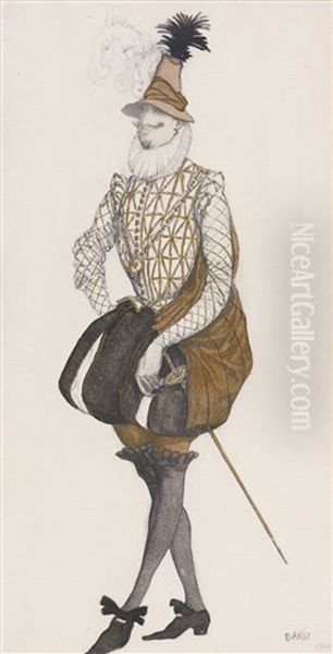 Costume Design For Prince Espagnol From The Ballet The Sleeping Beauty by Leon Bakst