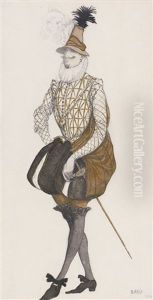 Costume Design For Prince Espagnol From The Ballet The Sleeping Beauty by Leon Bakst