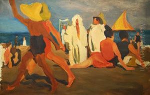 Bathers On The Lido, Venice by Leon Bakst