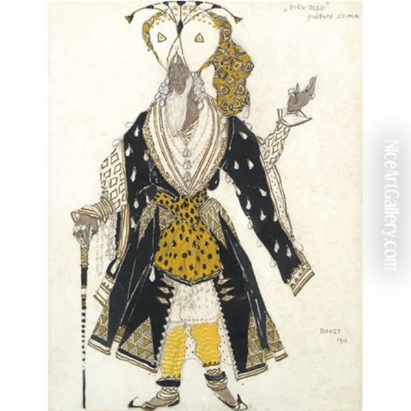 Costume Design For The Priest Soma From Le Dieu Bleu - view 1