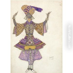 Costume Design For A Young Hindu Prince In Le Dieu Bleu by Leon Bakst