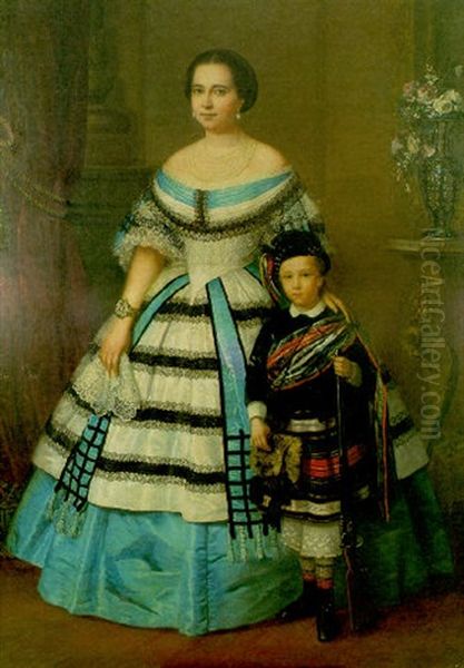 Retrato De Dama Con Su Hijo - view 1