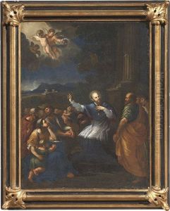 San Francesco Di Sales Che Predica by Lazzaro Baldi