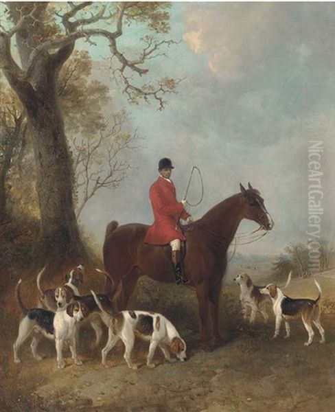 A Master On Horseback With Six Hounds, A Hunt Beyond - view 1