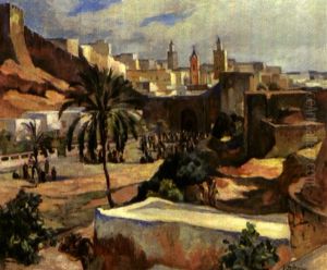 Foule Marocaine Devant Fez