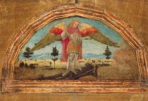 Der Heilige Georg Mit Dem Drachen In Einer Landschaft, San Giorgio Con Dragone In Un Paesaggio by Alesso Baldovinetti