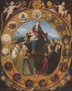 The Madonna Of The Rosary, With Saint Dominic And Other Saints, Surounded By Scenes From Life Of The Virgin And Of Christ