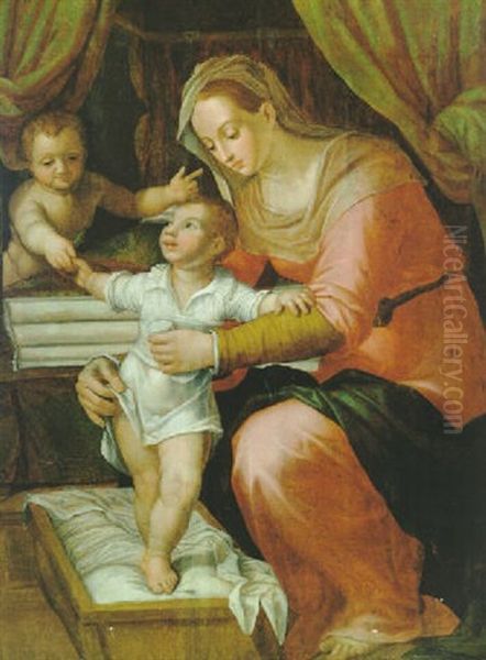 Madonna Mit Kind Und Einem Engel - view 1