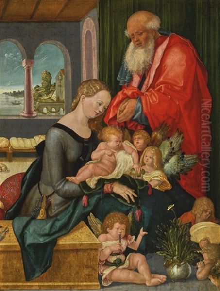 The Holy Family With Five Angels - view 1