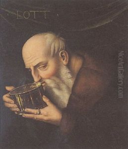Loth Buvant Le Vin by Hans Baldung Grien