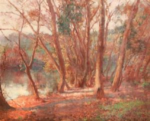 River Gums In The Early Morning Light by Alice Marian Ellen Bale