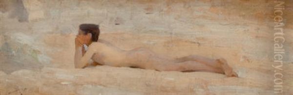 Nude Reclining On House Roof; And Nude Sleeping (2 Works) - view 1
