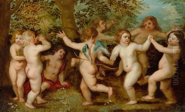 Putti Dancing In A Ring - view 1
