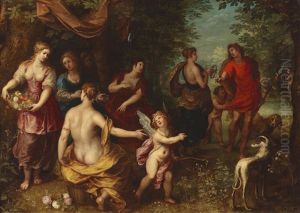 Venus And Adonis by Hendrik van Balen the Elder