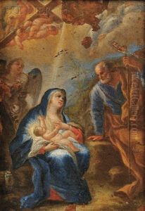 Madonna And Child With Joseph Madonna And Child With Joseph