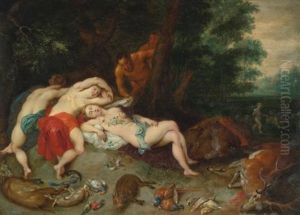 Diana And A Nymph by Hendrik van Balen the Elder