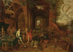The Forge Of Vulcan by Hendrik van Balen the Elder