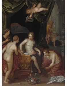 Herse And Her Sisters With Mercury by Hendrik van Balen the Elder