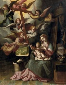 The Christ Child Being Presented With The Cross The Christ Child Being Presented With The Cross