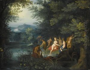 Diana And Her Nymphs Surprised By Acteon by Hendrik van Balen the Elder