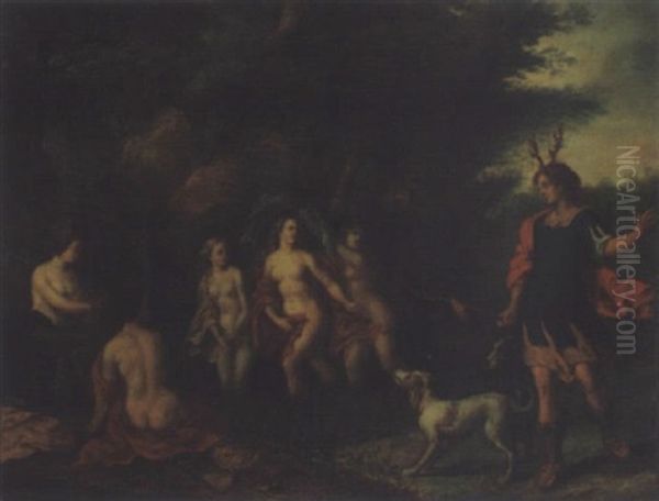 Aktaion Oppdager Artemis Mens Hun Bader I Den Partheniske Kilde - view 1