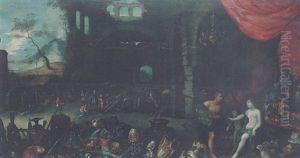 Venus At The Forge Of Vulcan - An Allegory Of The Element Of Fire by Hendrik van Balen the Elder