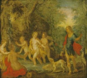 Diana Overraskas Av Aechteon I Badet by Hendrik van Balen the Elder
