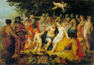 The Wedding Banquet Of Bacchus And Ariadne by Hendrik van Balen the Elder