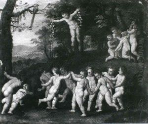 Tanzende Putti Auf Einer Wiese by Hendrik van Balen the Elder