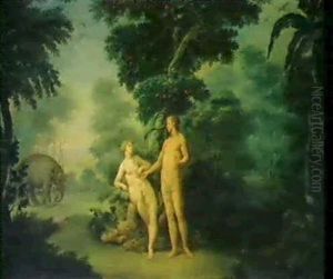 Adam Und Eva Im Paradies Vor Dem                            Baum Der Erkenntnis (genesis 3,1 Ff.) by Hendrik van Balen the Elder
