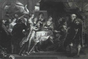 Salome With The Head Of Saint John The Baptist At The Feast Of Herod by Hendrik van Balen the Elder