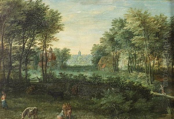 Landscape With Peasants And Livestock - view 1