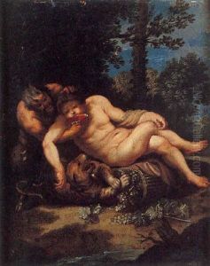 Bacchus Et Un Satyre by Jan Van Balen