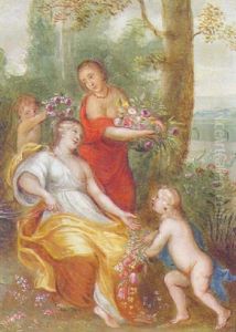 Flora With Her Attendants Flora With Her Attendants