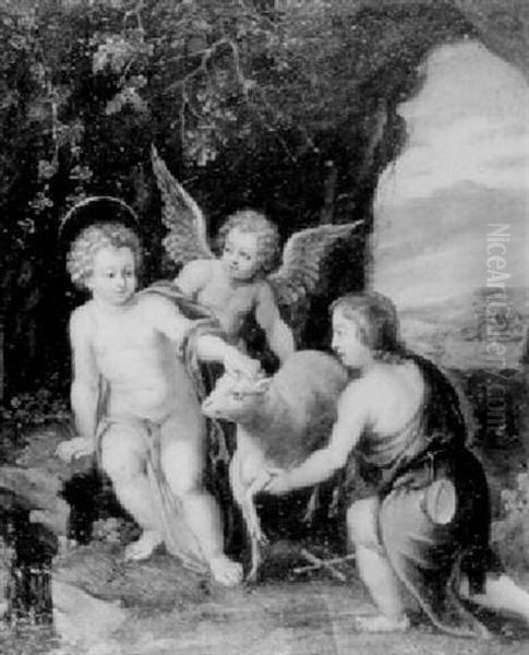 L'enfant Jesus, Saint Jean Baptiste Et Un Ange - view 1