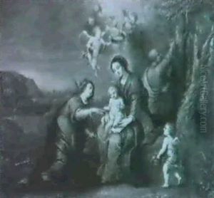 Die Mystische Vermahlung Der Hl. Katharina Mit Dem Jesuskind by Jan Van Balen