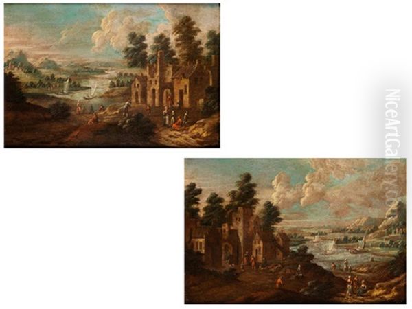 Paar Flusslandschaften (pair) - view 1