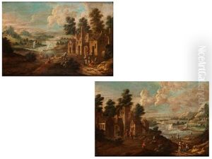 Paar Flusslandschaften (pair) by Mathys Balen