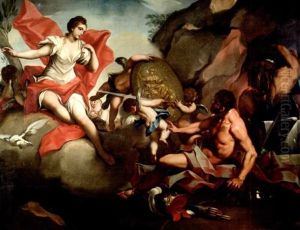 Venus Bittet Mars, Die Waffen Fur Aeneas Zu Schmieden by Antonio Balestra