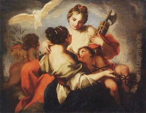 Personifications Of Justice And Peace by Antonio Balestra