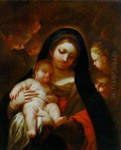 The Madonna And Child Surrounded By Cherubim And Seraphim