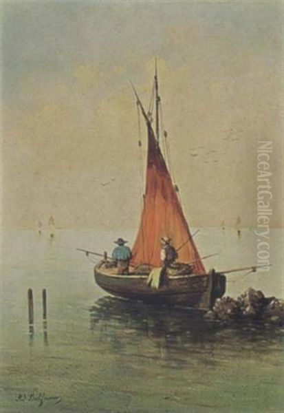 Fishermen In A Boat - view 1
