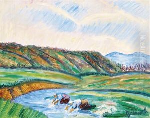 Nagybanya Landscape, 1913 by Rezso Balint
